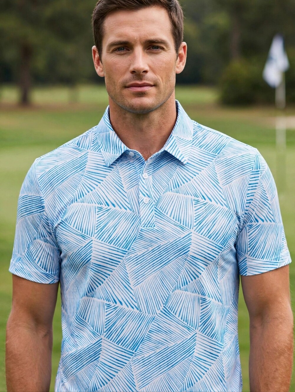 Yatta Golf Polo Shirt Men's Sz. XL Blue Stretch Wicking Wrinkle Resist. NWT.
